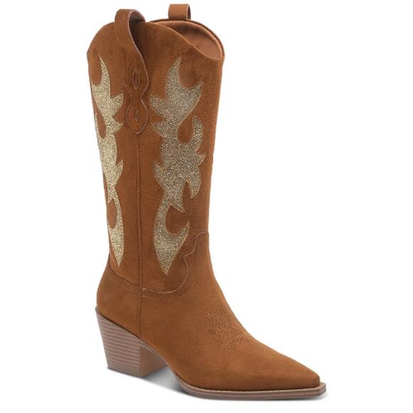 Wild Pair Shoes - Wild Pair Lucah Cowboy Boots in Cognac Brown New In Box Size 7.5
